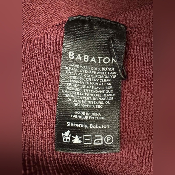 Babaton Sculpt Knit Applause Dress Spiced Burgundy Size 2XS EUC - Picture 6 of 7